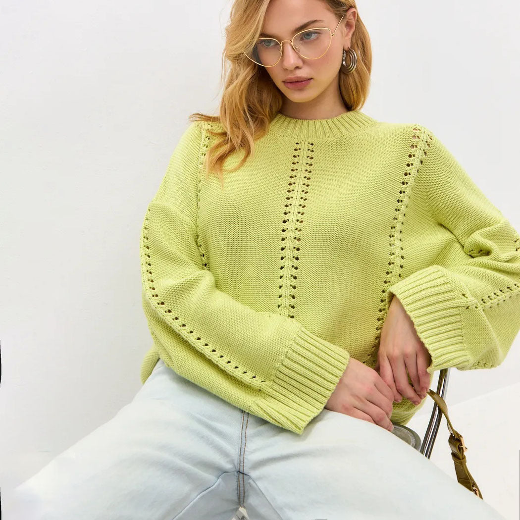 Loose Round Neck Idle Style Sweater
